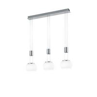 LED-Hängeleuchte Madison Nickelfarben max. 8 Watt - Weiß/Nickelfarben, Design, Glas/Metall (82/18/150cm)