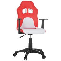 Mladinski Vrtljivi Stol Teen Game Al, Bela, Rdeča - rdeča/črna, Moderno, umetna masa/tekstil (54/105/48cm) - MID.YOU