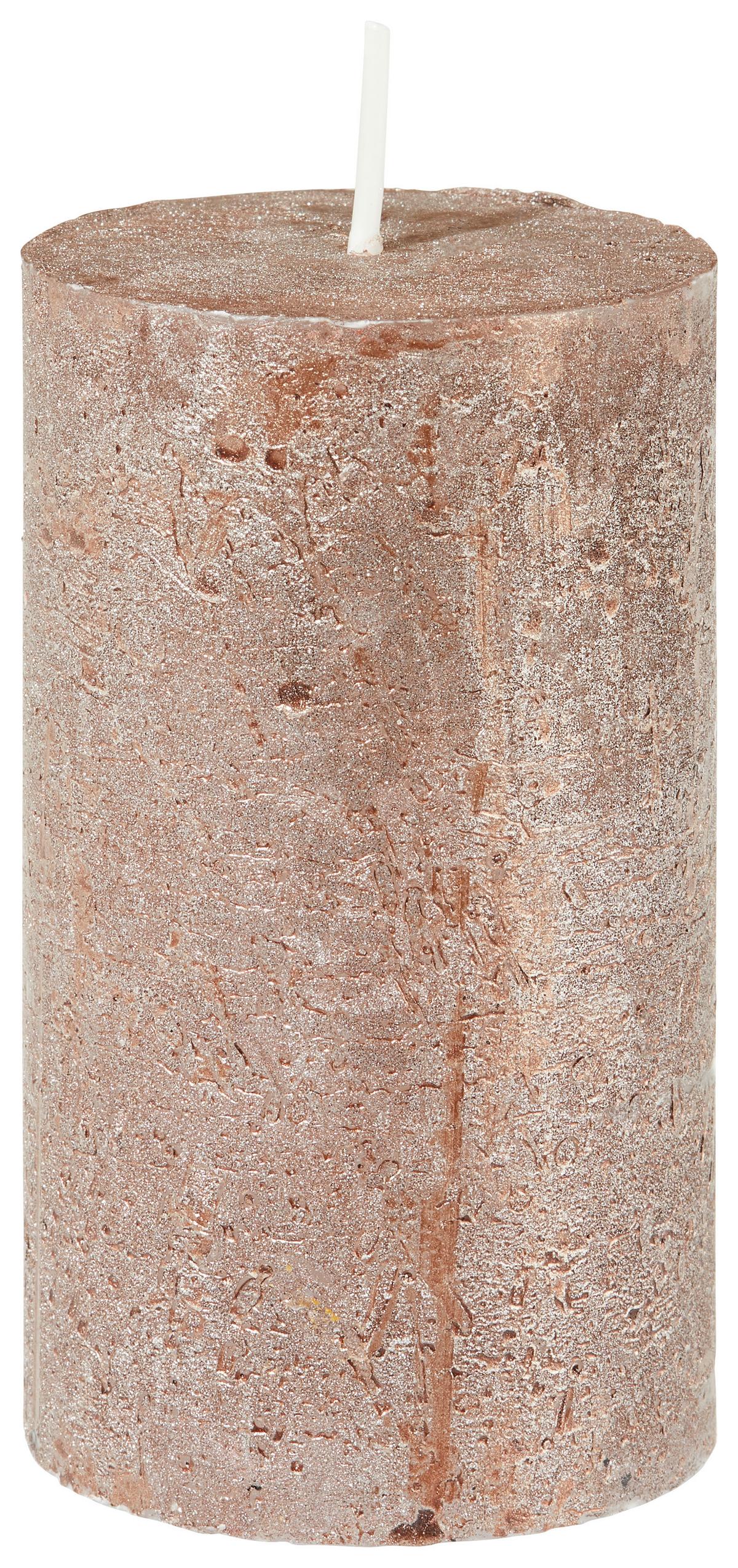 Stumpenkerze Shiny in diversen Farben - Weiss/Goldfarben (6,8/12cm) - Modern Living