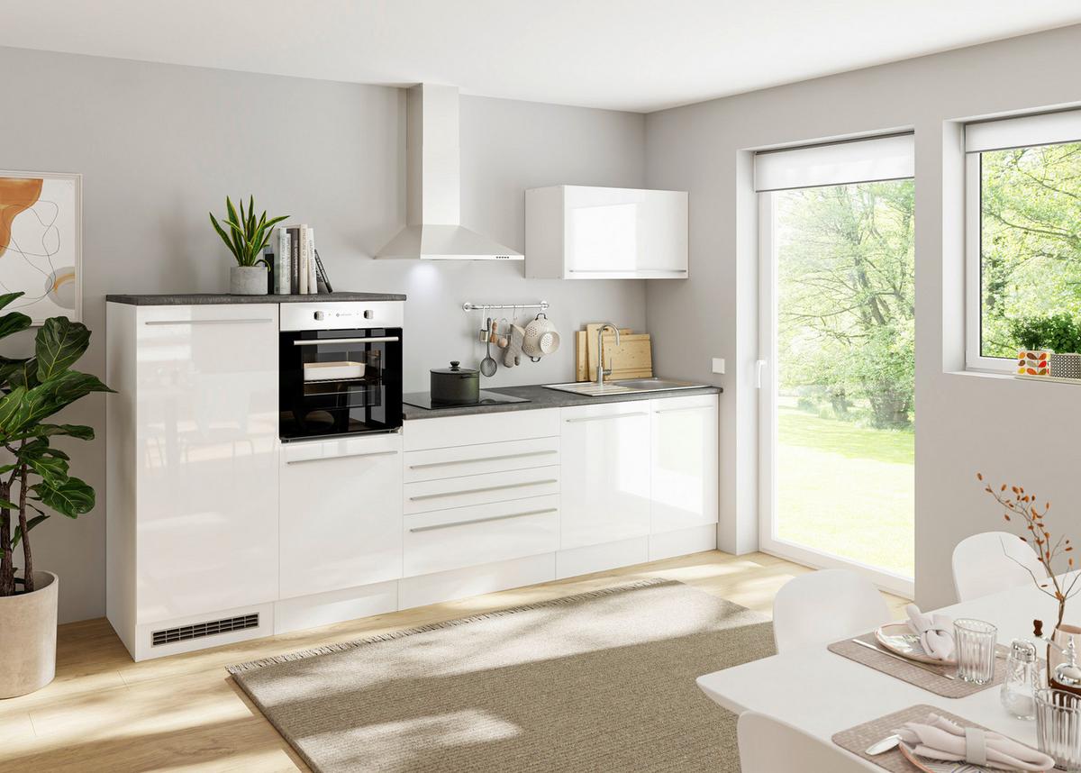 Moderen Kuhinjski Blok Brez Aparatov Welcome Jazz, Bela - bela/visoki sijaj, Konvencionalno, leseni material (320cm) - Modern Living