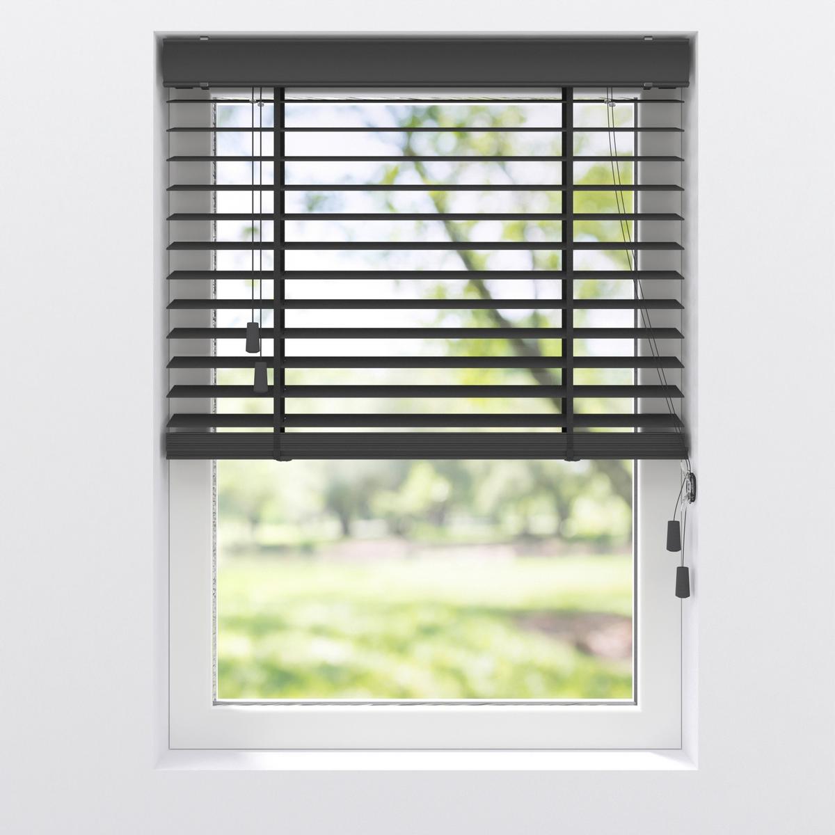 ŻALUZJA VENETIAN - czarny, Natur, drewno (90/130cm) - Homeware