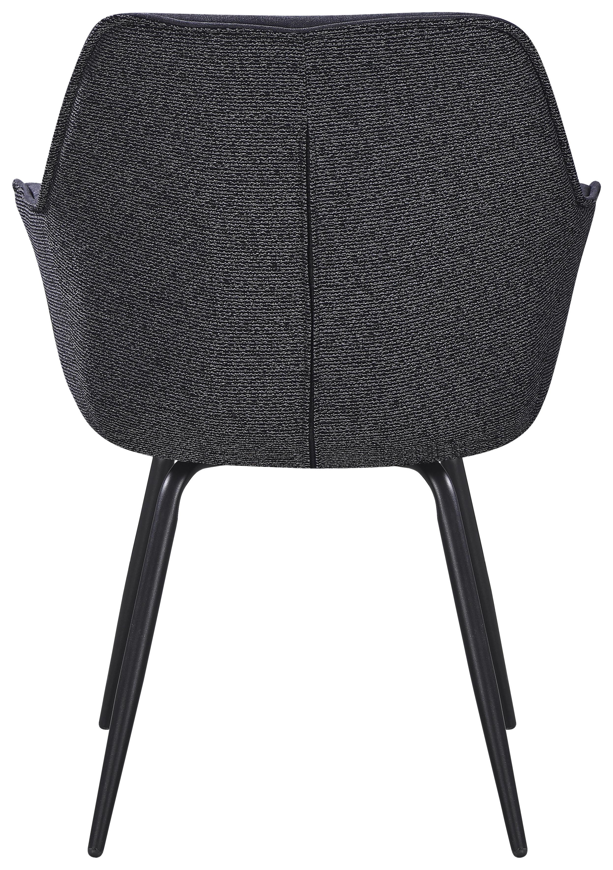 STOL MED ARMSTÖD NOVA - grå/svart, Modern, metall/textil (64/85/62cm) - Mömax