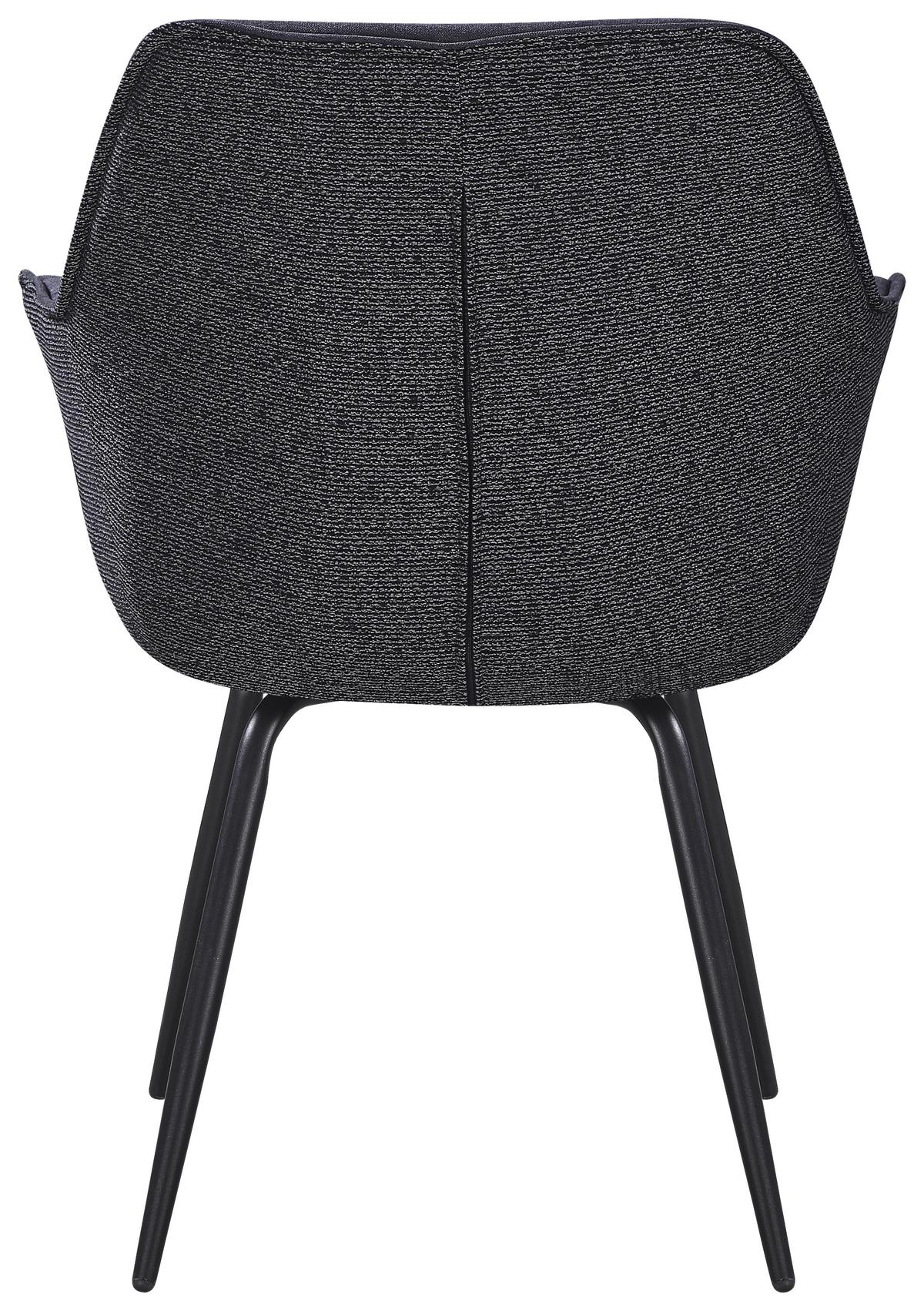 Armlehnstuhl Nova Grau - Schwarz/Grau, MODERN, Textil/Metall (64/85/62cm) - Premium Living