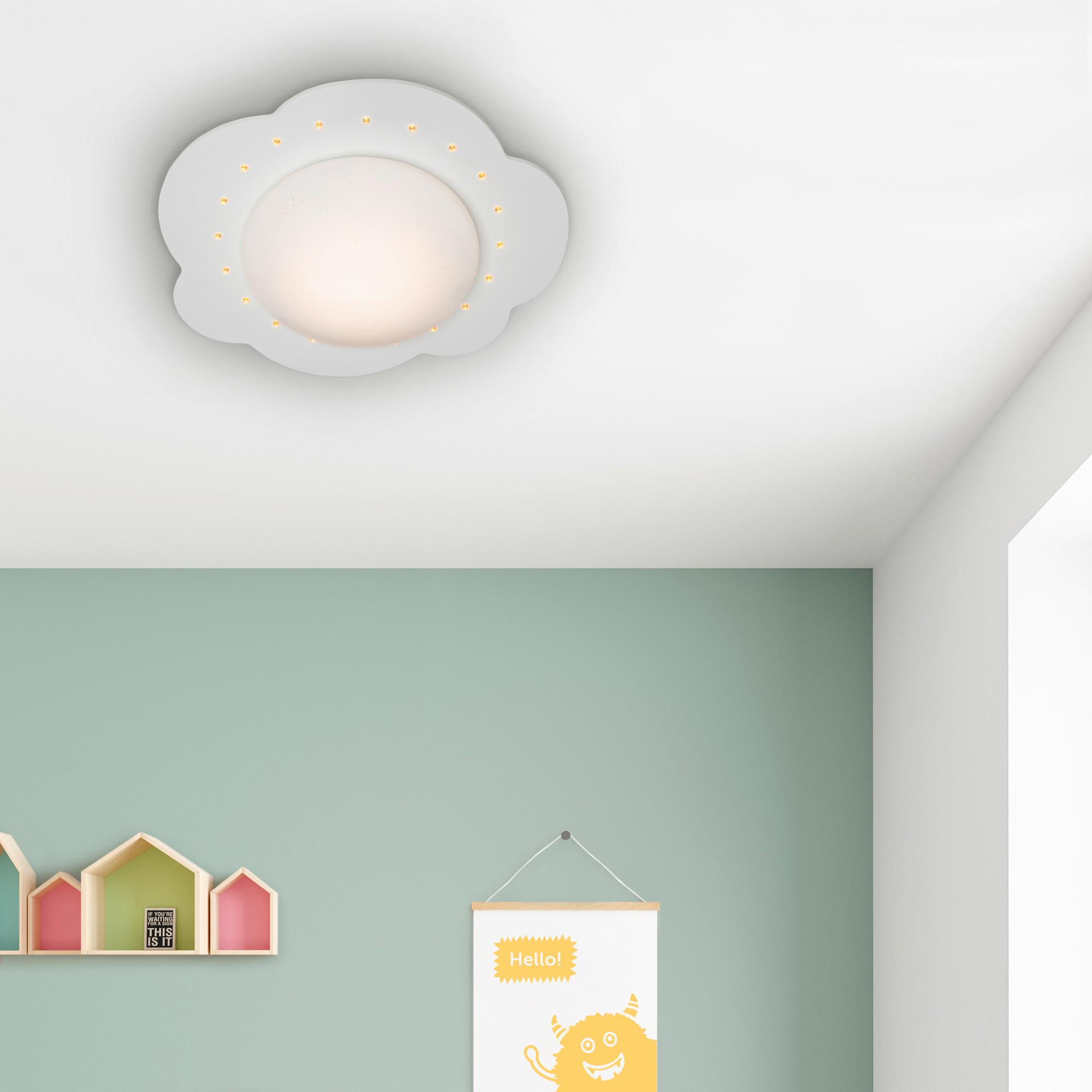 LAMPA SUFITOWA DZIECIĘCA 139837 - biały, Basics, drewno (48/12cm)