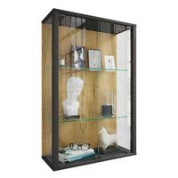 Hängevitrine Udina Honigeiche/Schwarz - Honigeiche/Klar, Design, Glas/Holzwerkstoff (59/80/25cm) - Livetastic
