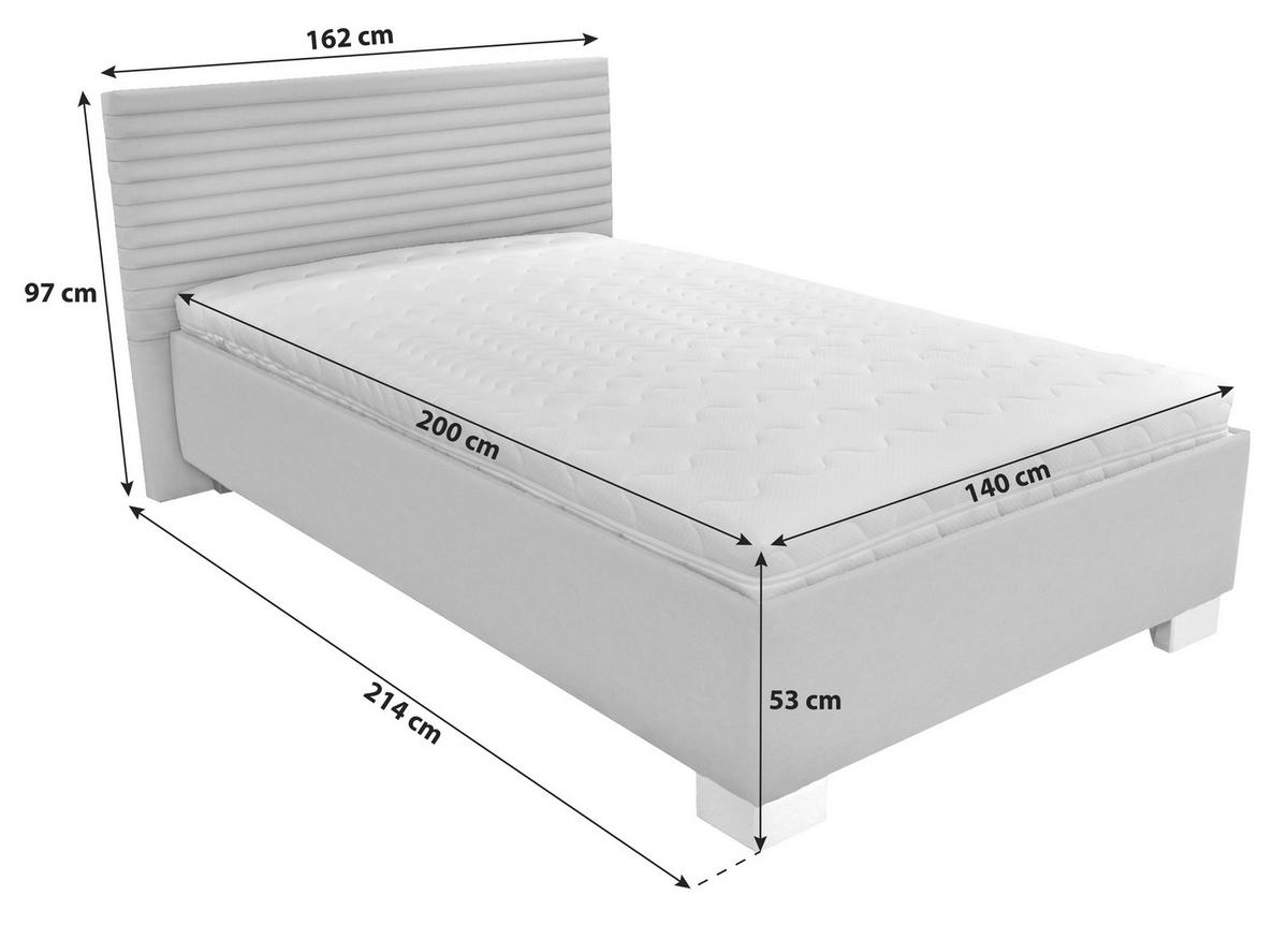 Tapecirani Krevet Como - bijela/boje kroma, drvo/tekstil (140/200cm)