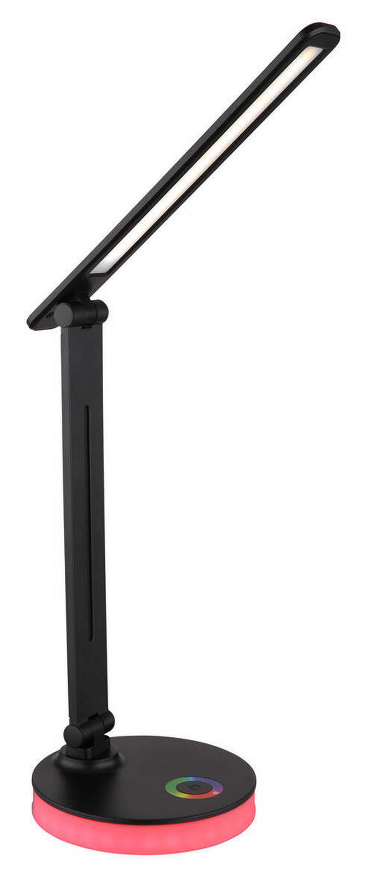 LED-Schreibtischleuchte Geraldo Schwarz max. 5 Watt - Opal/Schwarz, Design, Kunststoff (28/15/50cm) - Globo