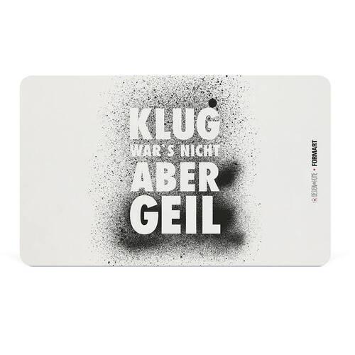 Schneidebrett Klug wars nicht aus Kunststoff in Schwarz/Weiß - Schwarz/Weiß, MODERN, Kunststoff (23,3/14,3/0,2cm)