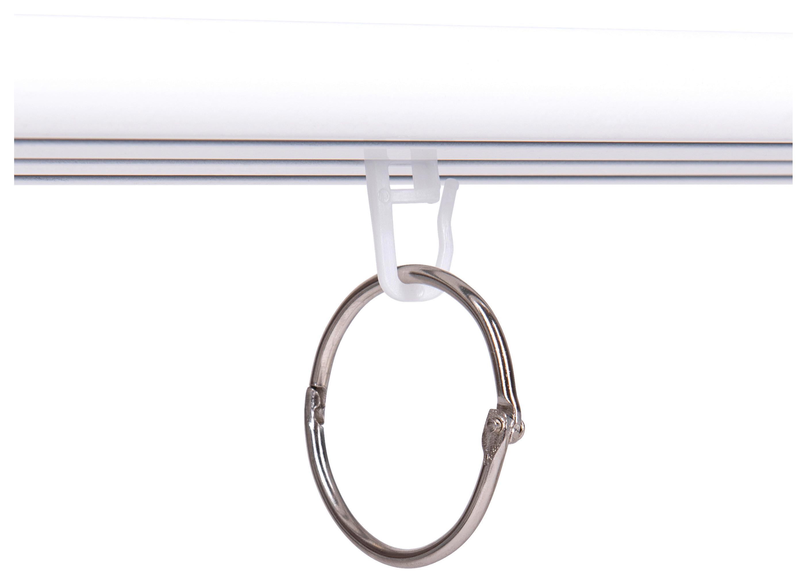 Vorhangschienenzubehör Gabi in Chromfarben - Chromfarben/Weiß, Kunststoff/Metall (4cm) - Modern Living