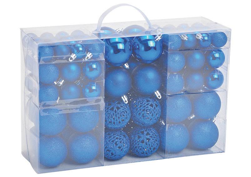 Christbaumkugel-Set Dunkelblau 100-teilig - Dunkelblau, Basics, Kunststoff (35,0/23,0/12,0cm) - X-Mas