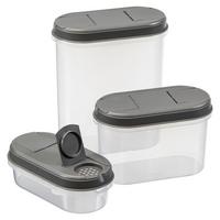 Recipint depozitare alimente Lucy - alb/gri, plastic (19/9/40cm) - Modern Living