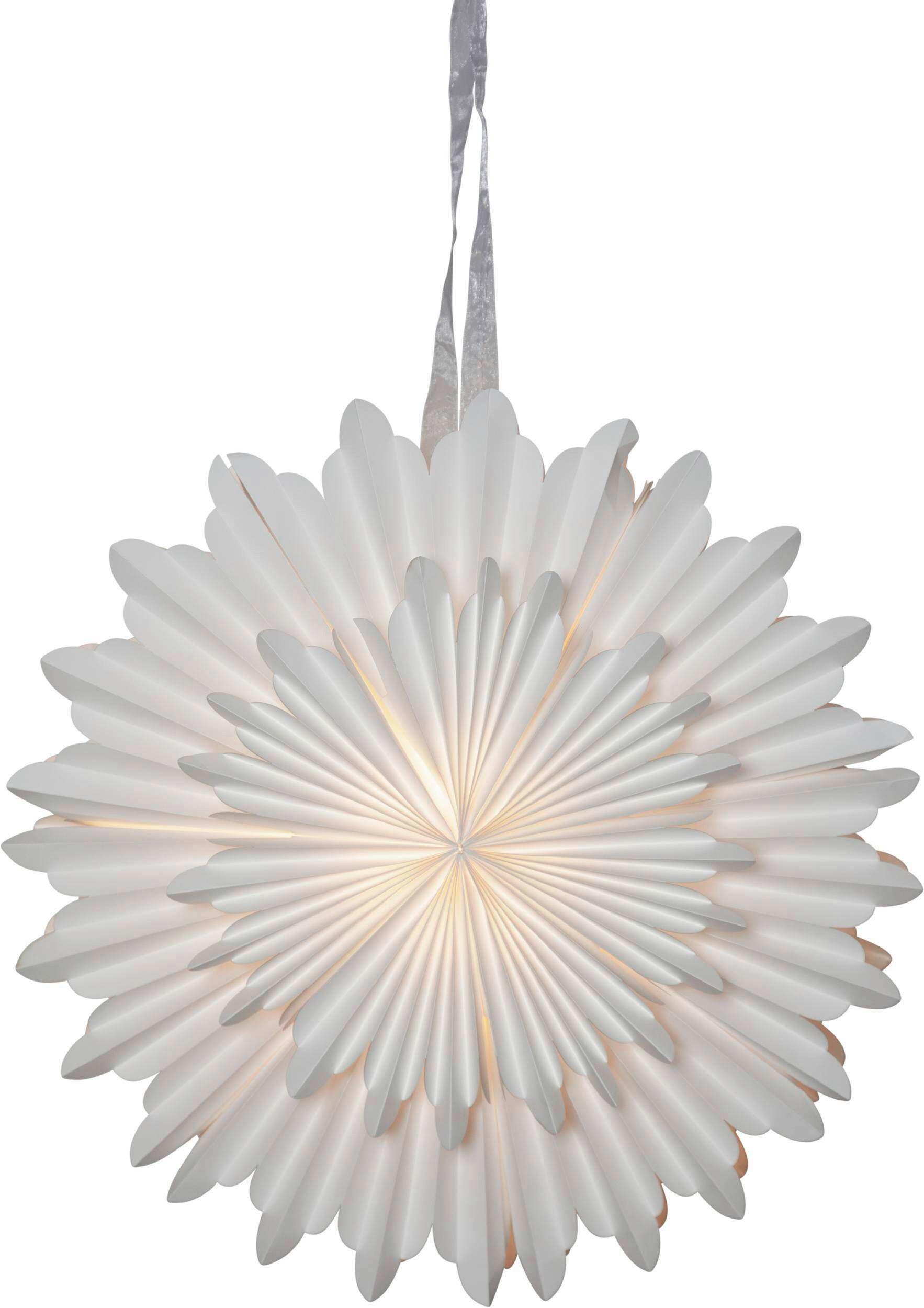 Leuchtenschirm 411381 Papierstern Weiss - Weiss, Basics, Papier (50/20/50cm) - Eglo
