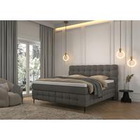 PAT BOXSPRING SCARLETT - gri închis, Konventionell, lemn/textil (160/200cm)