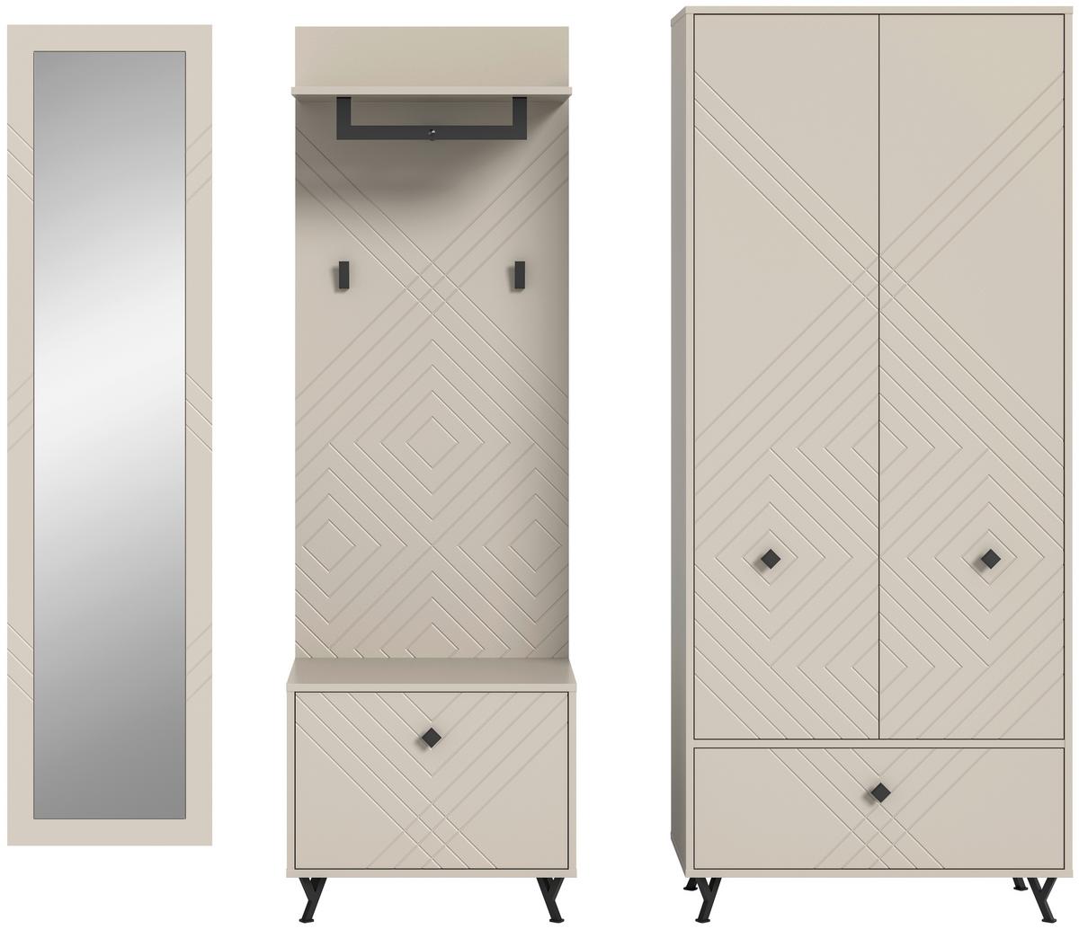 Garderobe Notes 4-teilig ca.215x190x35cm - Design, Holzwerkstoff (215/190/35cm) - MID.YOU