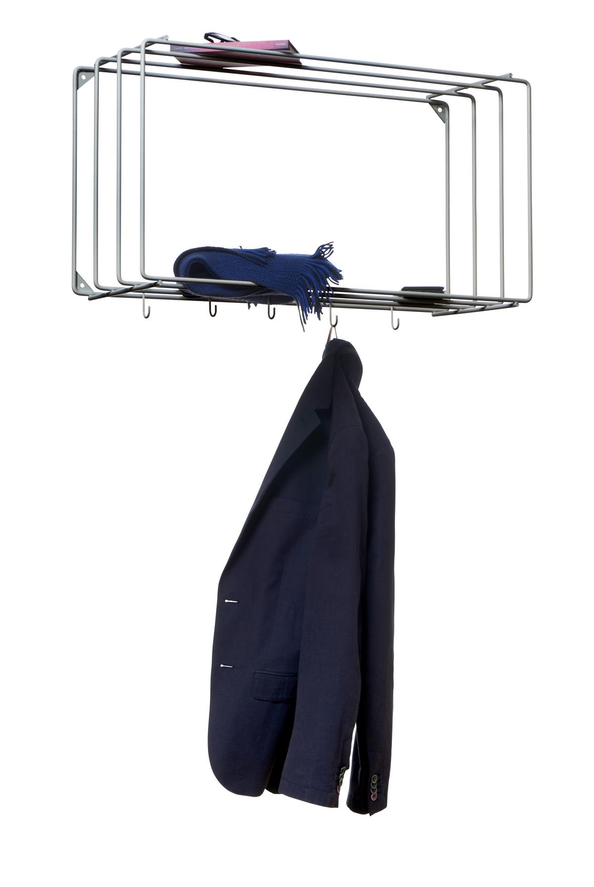 WIESZAK ŚCIENNY STABILO GARDEROBE - kolor chromowy, Basics, metal (73/38/26cm) - Livetastic