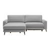 Wohnlandschaft Romeo Grau mit Bettfunktion - Hellgrau/Schwarz, KONVENTIONELL, Holz/Textil (167/87/234cm) - Zandiara