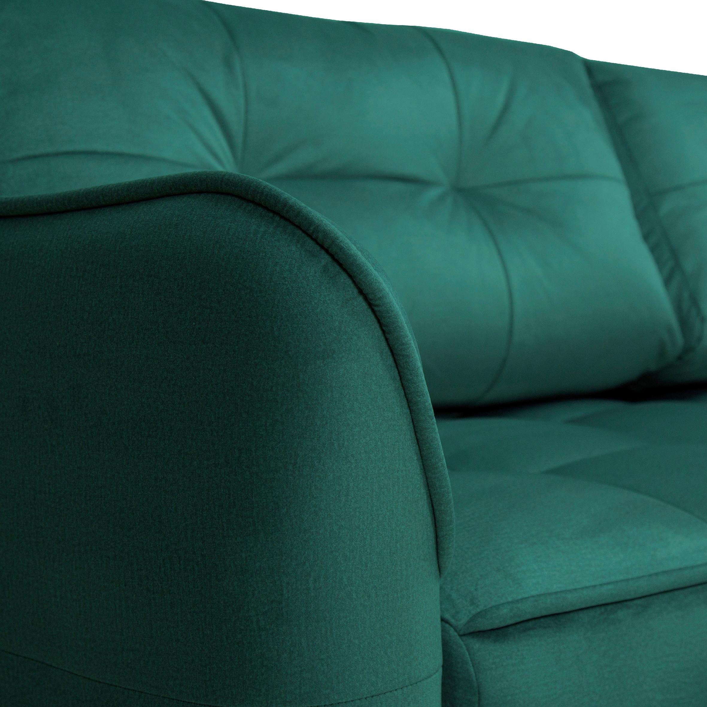 Schlafsofa Bombei in Grün - Schwarz/Grau, MODERN, Holz/Holzwerkstoff (243/94/125cm) - Premium Living