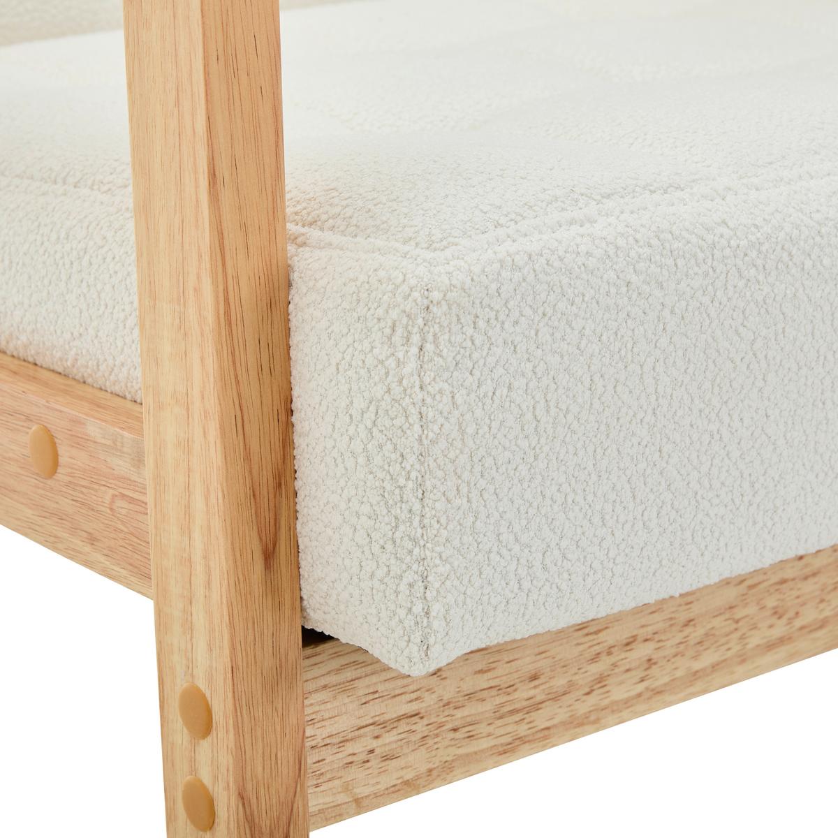 FOTEL NOELLE - kolor naturalny/biały, Trend, tkanina/drewno (64/77,5/67cm) - P & B