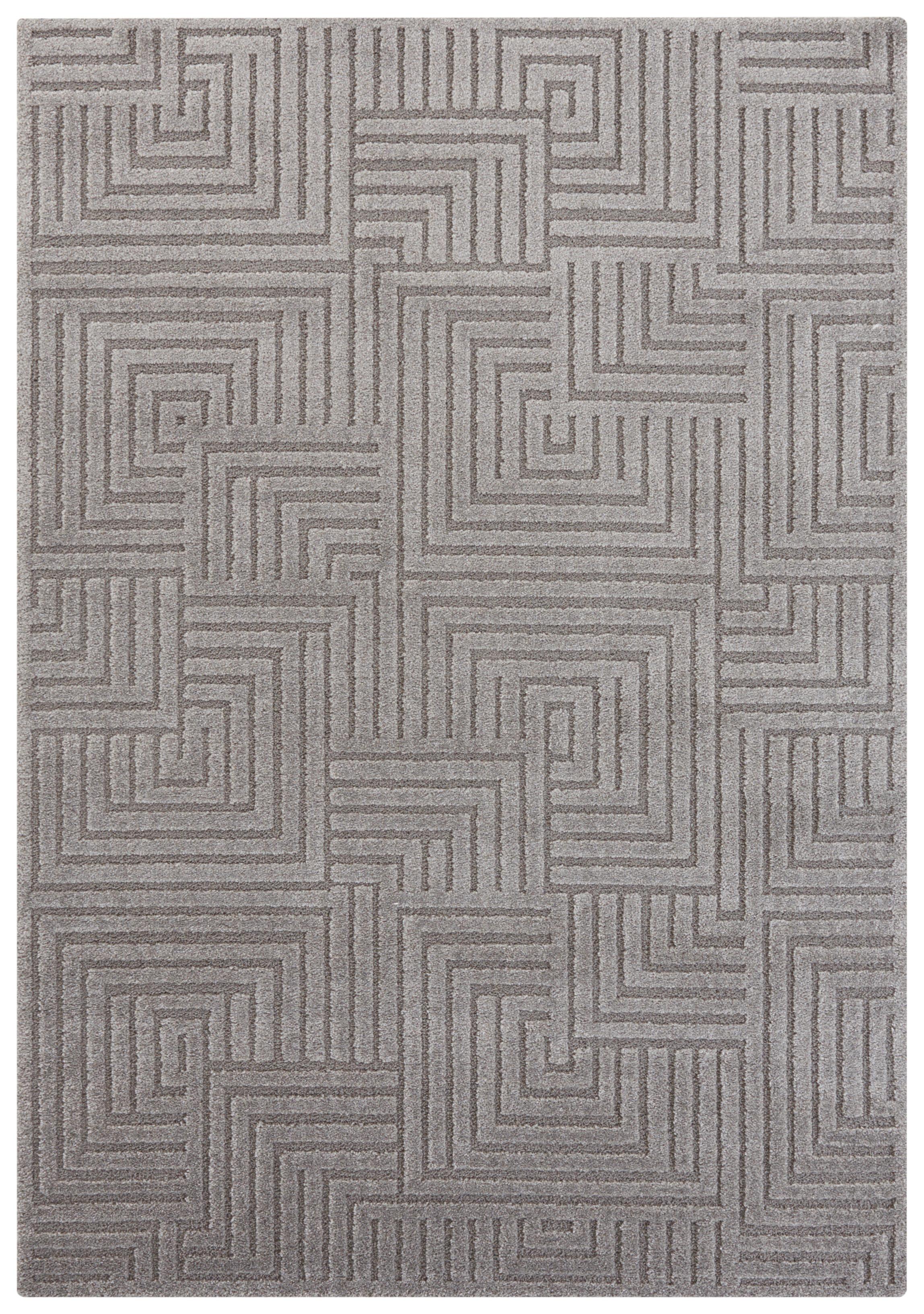 Hochflorteppich Manipu Grau ca. 200x290cm - Grau, Basics, Kunststoff (200/290cm)