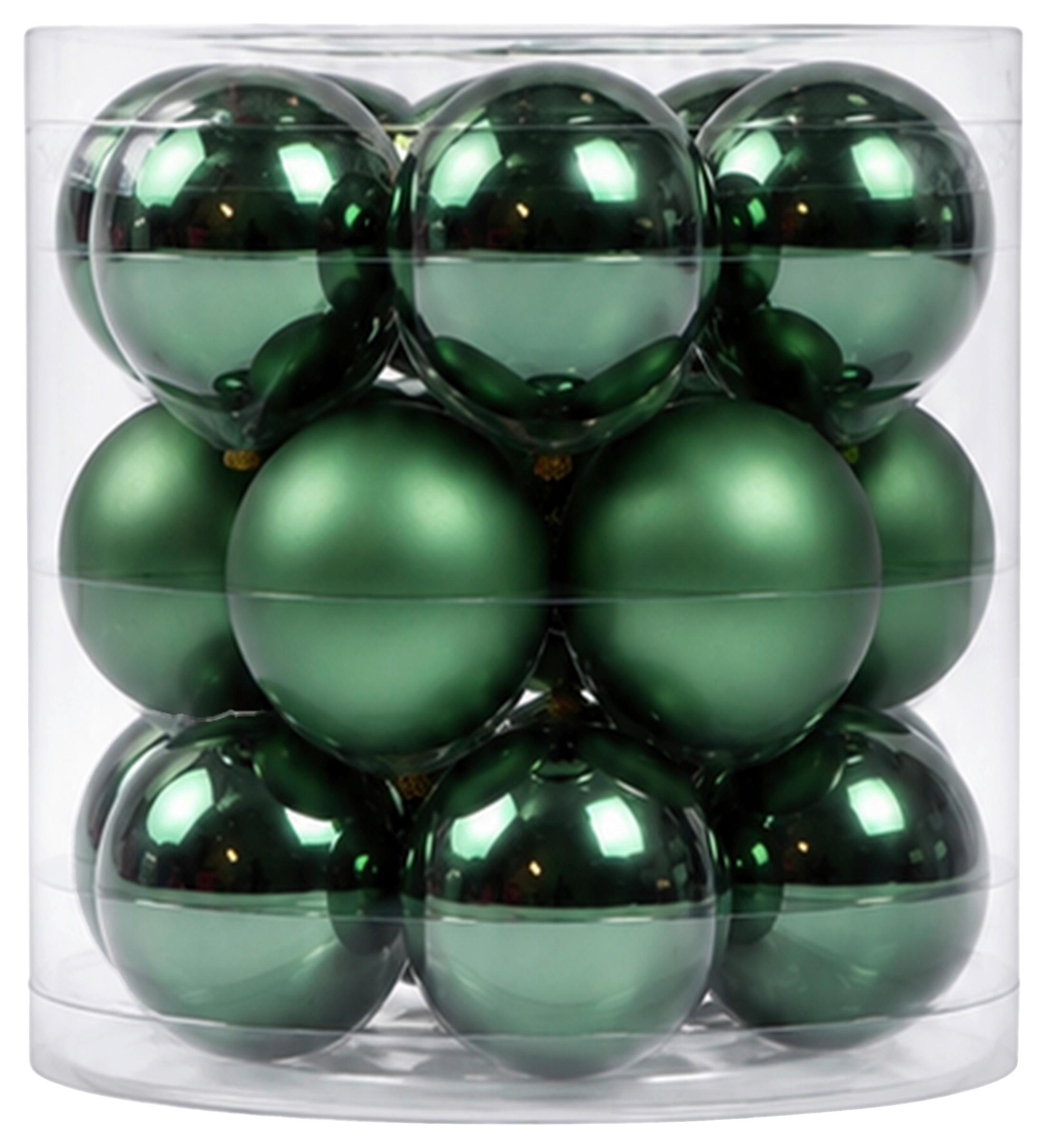 Christbaumkugel Noel Grün 15 Stk. - Grün, Glas (6cm) - Mömax
