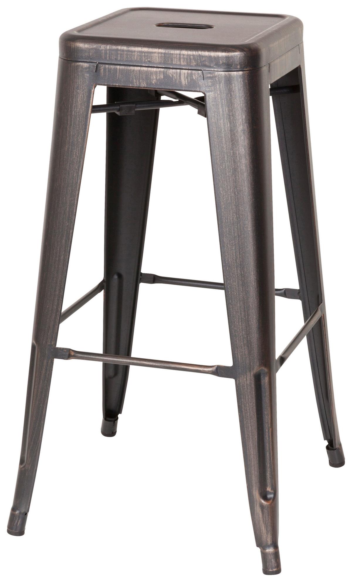 Barski Stol Vantaggio High, Črna, Zlata - zlate barve/črna, Basics, kovina (44/77/44cm) - MID.YOU