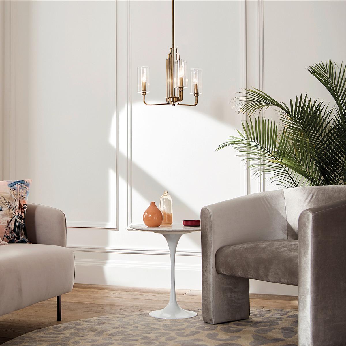 Luster Kimrose - boje mjeda, Konvencionalno, staklo/metal (45.9/47.9cm) - Elstead Lighting