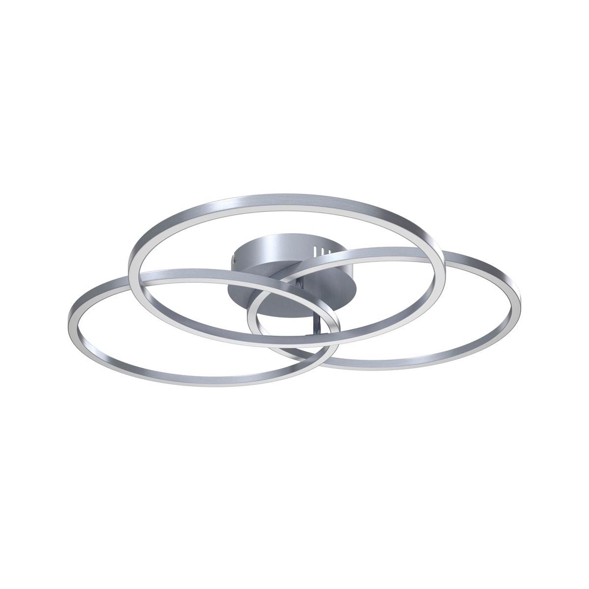 LAMPA SUFITOWA LED FONTANA *SBN* - kolor aluminiowy, Design, tworzywo sztuczne/metal (71/52/9cm) - Novel