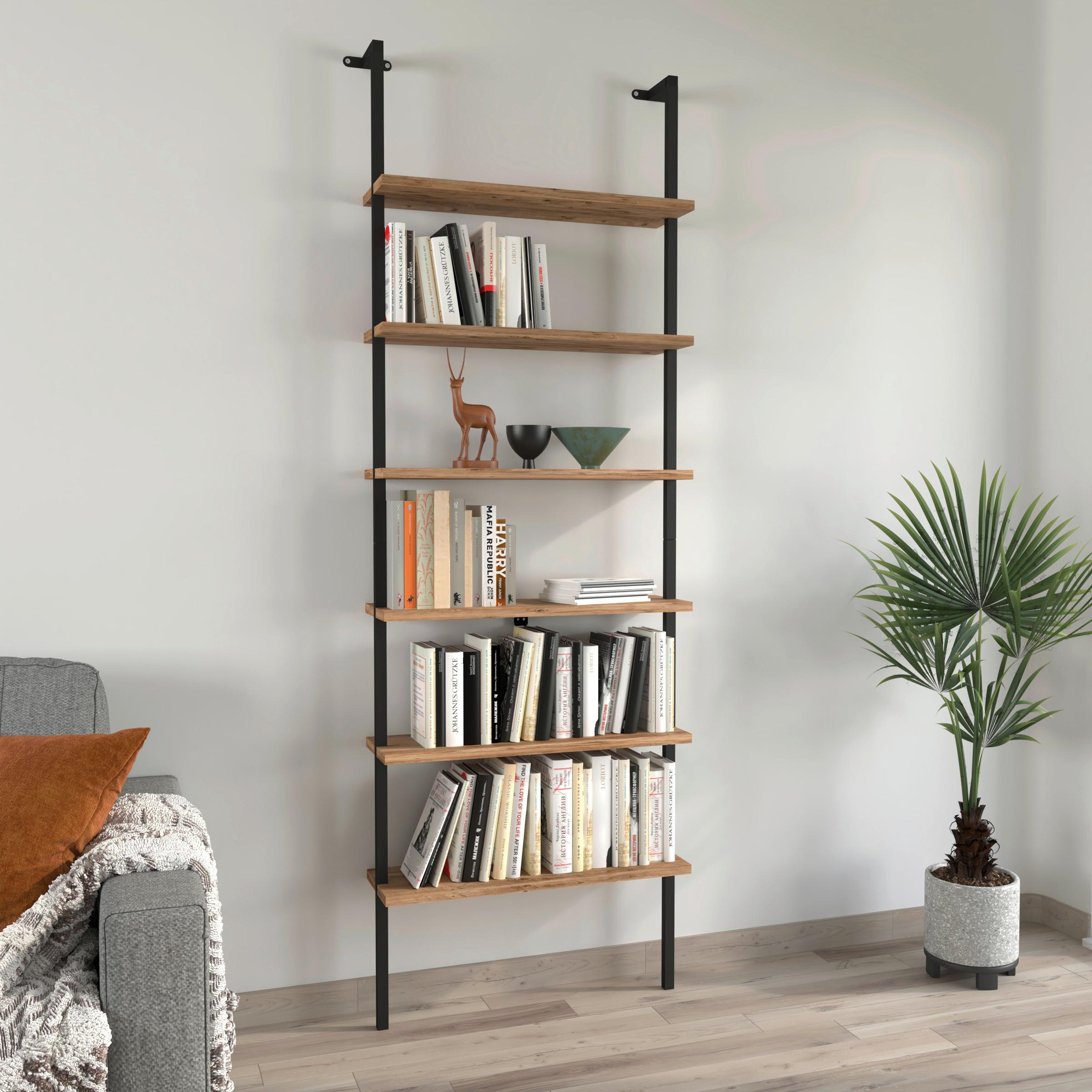 REGAL INSASI - Honigeiche/Schwarz, Design, Holzwerkstoff/Metall (60/183/20cm) - MID.YOU