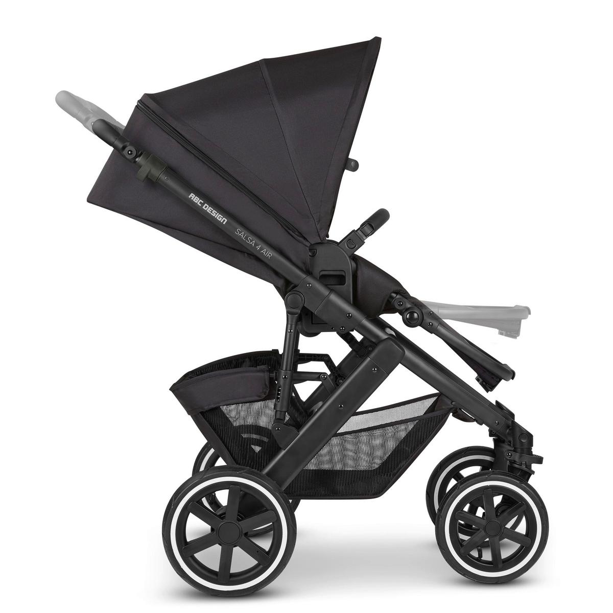 WÓZEK DZIECIĘCY WIELOFUNKCYJNY SALSA 4 AIR - czarny, Basics, tkanina (95/63/101cm) - ABC Design