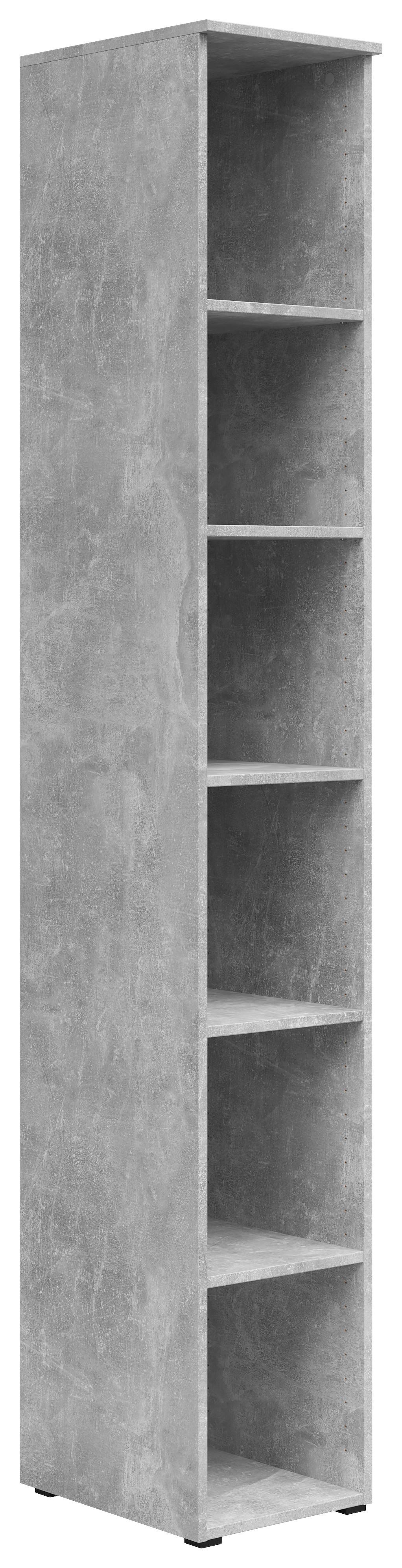 Regal Multistauraum Betonoptik - Anthrazit/Grau, MODERN, Holzwerkstoff/Kunststoff (30/195/40cm) - Mömax