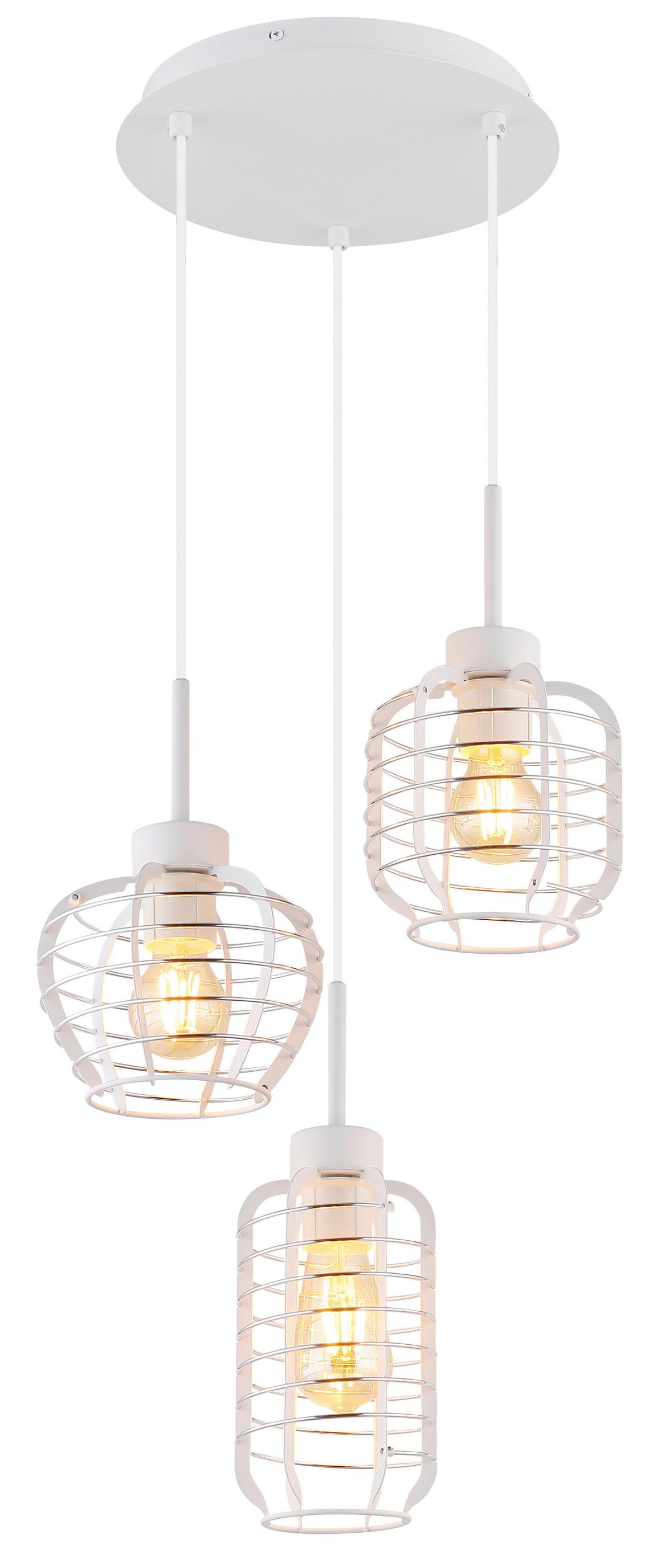 Viseća Svejtiljka Nesa - bijela/boje kroma, Basics, metal/plastika (37,5/120cm) - Globo