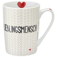 Kaffeebecher Lieblingsmensch Schwarz/Weiss Porzellan - Schwarz/Weiß, KONVENTIONELL, Keramik (7,5/10cm)
