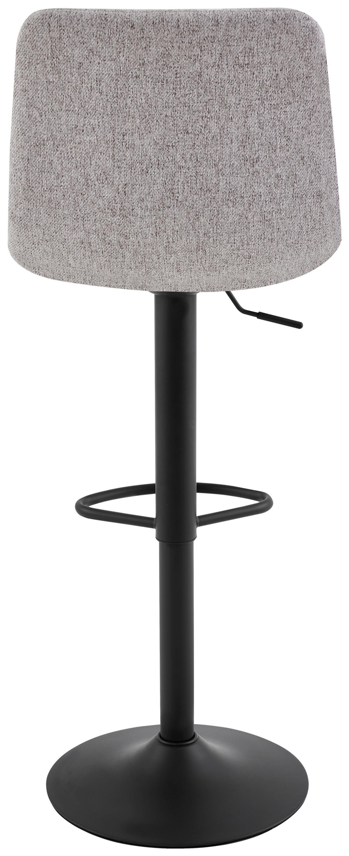 STOŁEK BAROWY JEFF -EXKLUSIV- - czarny/taupe, Design, metal/tkanina (43/90-112/47cm) - Stylife