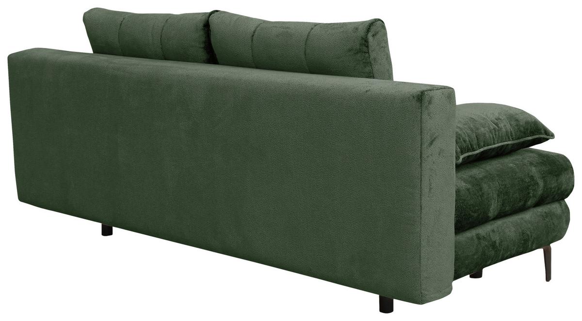 Trosjed Perla - tamno zelena/crna, Konvencionalno, tekstil/metal (203/94/96cm) - Modern Living