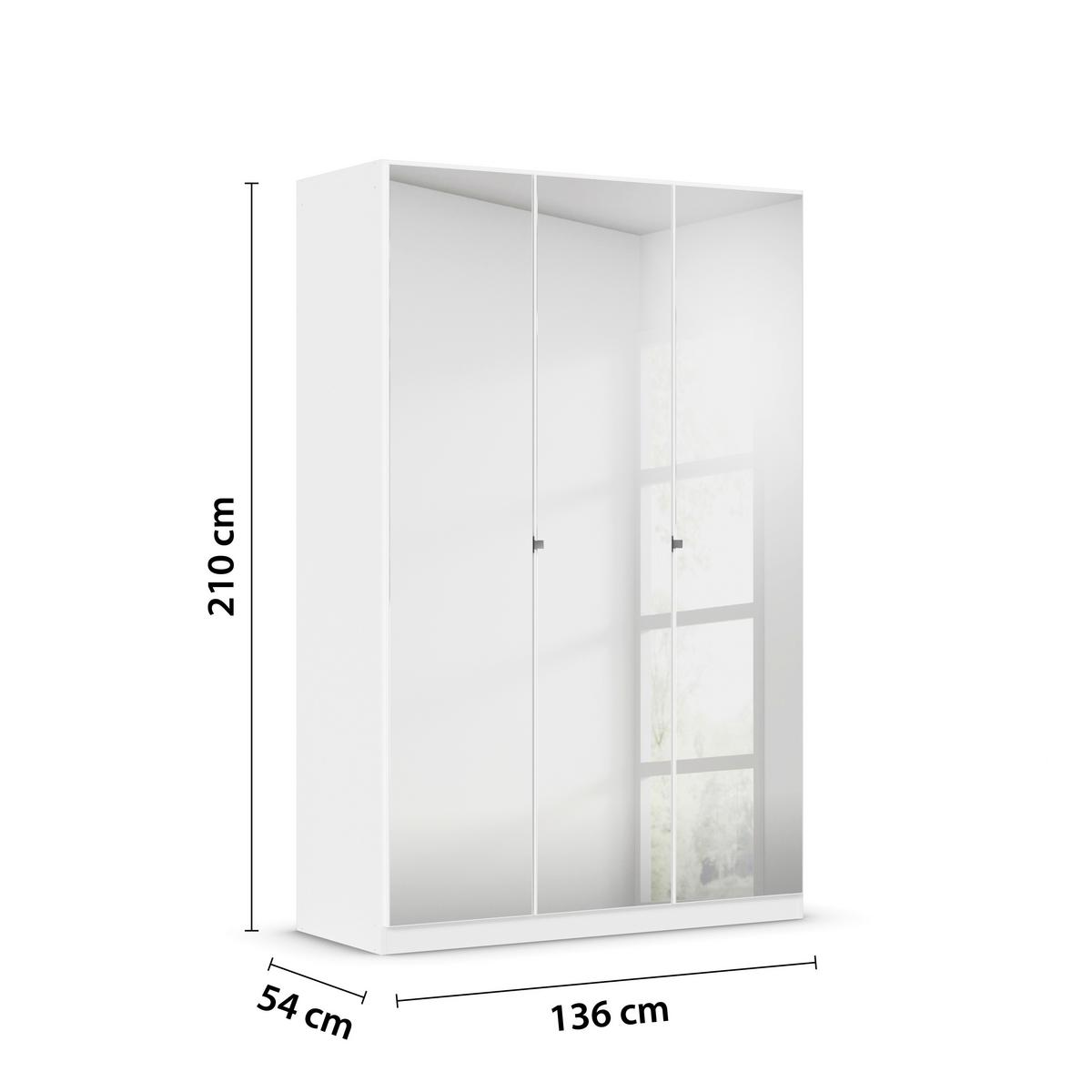 DULAP REFLECT - argintiu/alb, Modern, material pe bază de lemn (136/210/54cm)