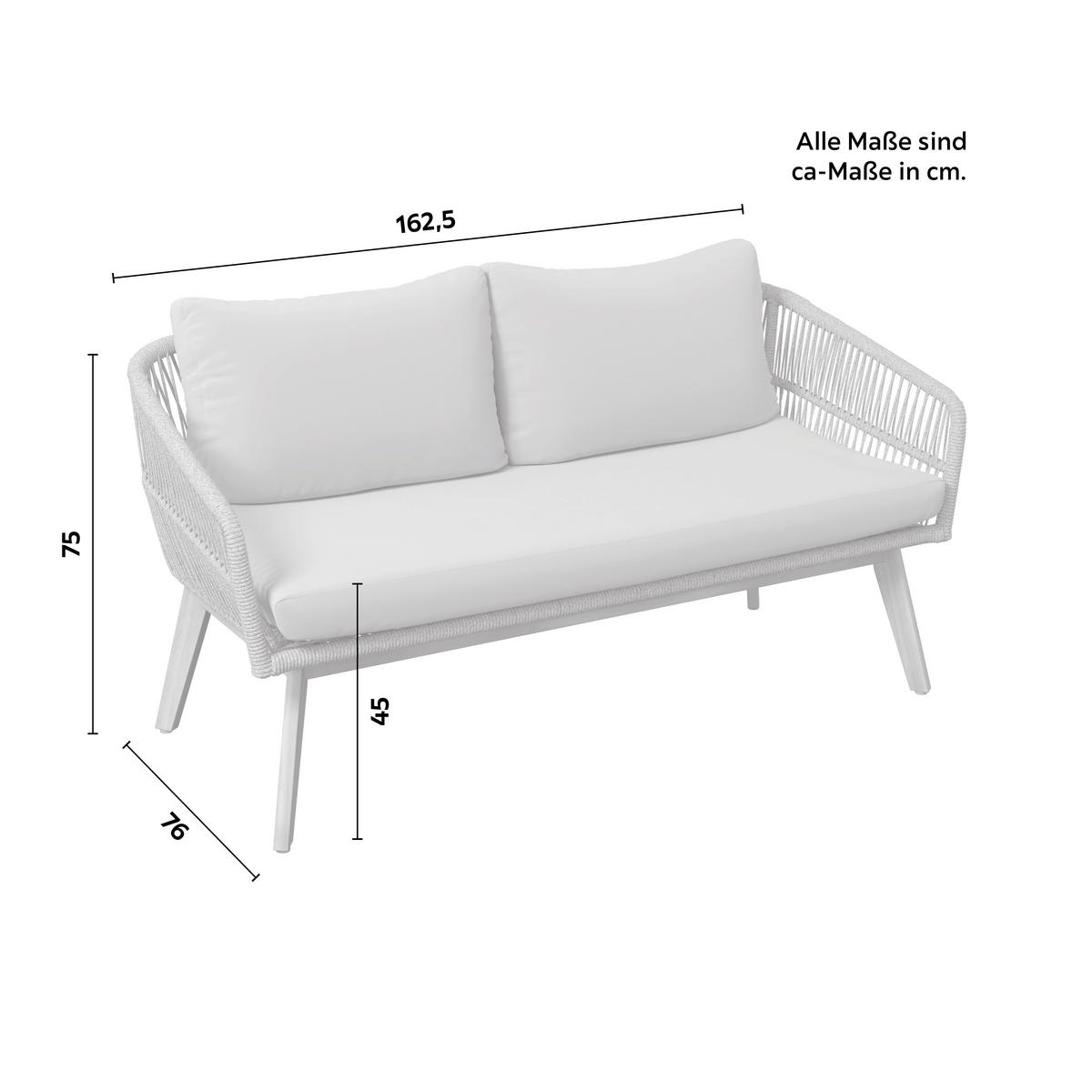Gartenset Michi 2 Grau/Akaziefarben, 4-teilig - Grau/Akaziefarben, MODERN, Holz/Metall (76/162,5/75cm) - Mömax