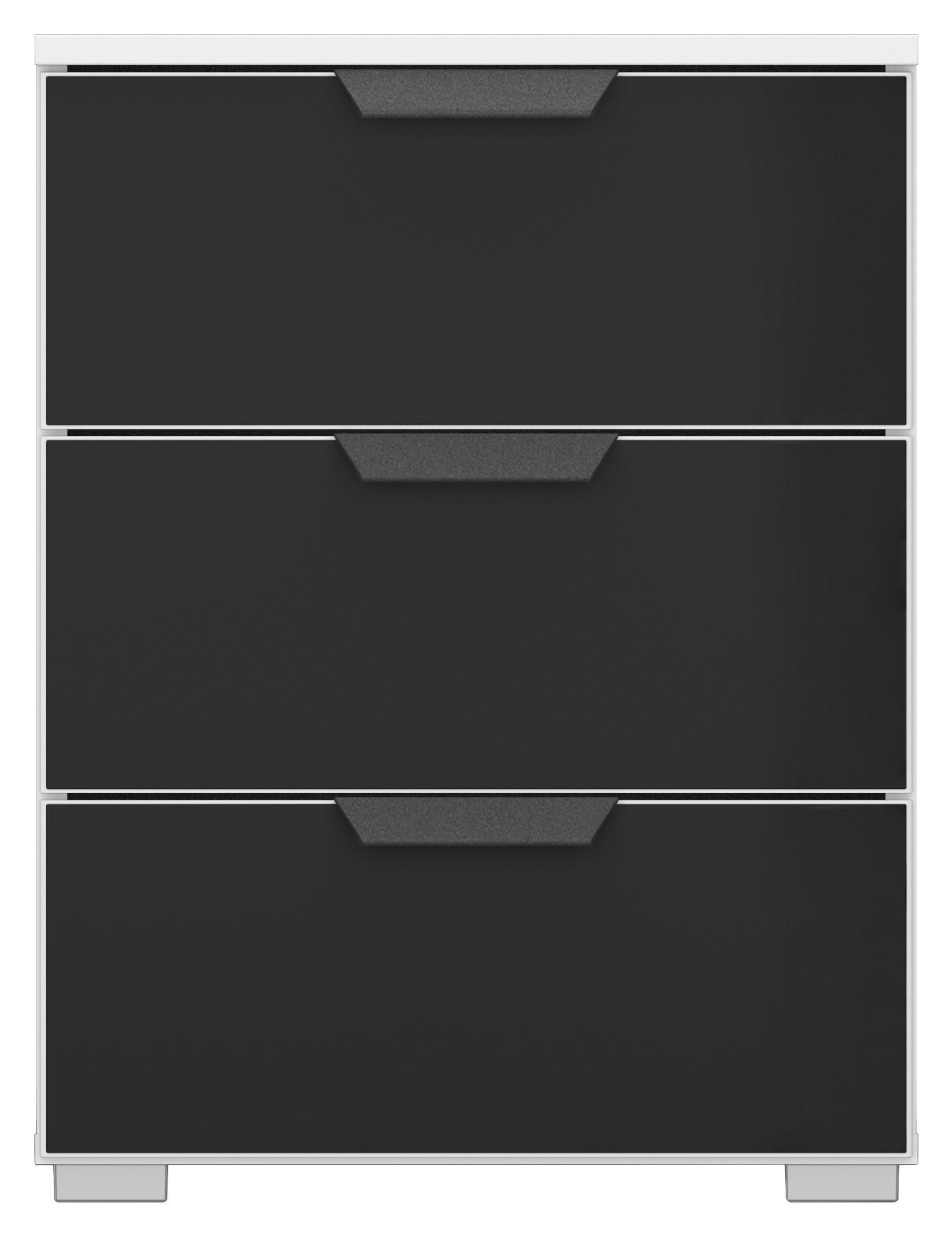 NOPTIERA ARTEMIS - alb/antracit, Modern, sticlă/material pe bază de lemn (47/62/42cm) - Modern Living