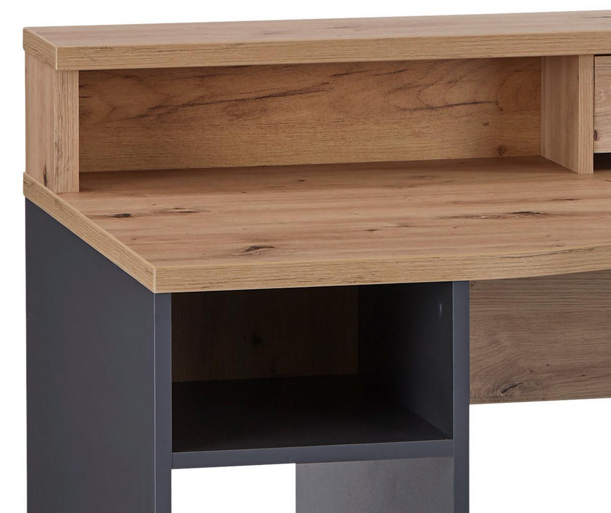 Masa de scris TEAMPLAYER - culoare lemn stejar/antracit, Modern, material pe bază de lemn (160/91,5/120cm) - Modern Living