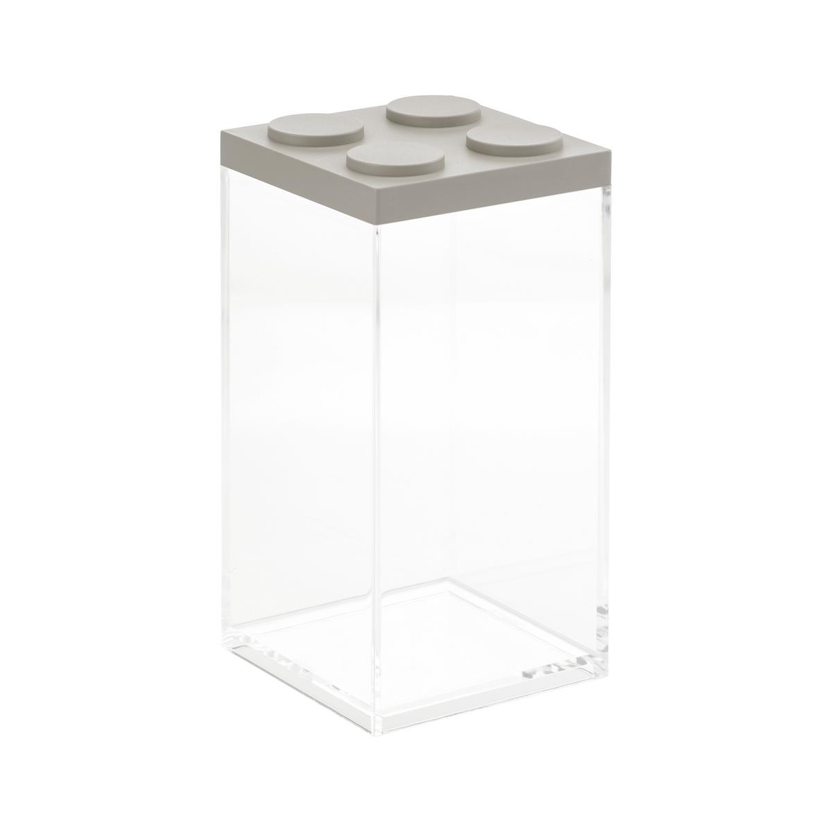 Vorratsdose Esila in Transparent/Braun ca. 1,5l - Transparent/Graubraun, Kunststoff (10/10/20,5cm)