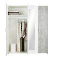 Drehtürenschrank In Betonfarben - Alufarben/Weiß, KONVENTIONELL, Holzwerkstoff/Kunststoff (180/210/58cm) - Modern Living Drehtürenschrank In Betonfarben - Alufarben/Weiß, KONVENTIONELL, Holzwerkstoff/Kunststoff (180/210/58cm) - Modern Living