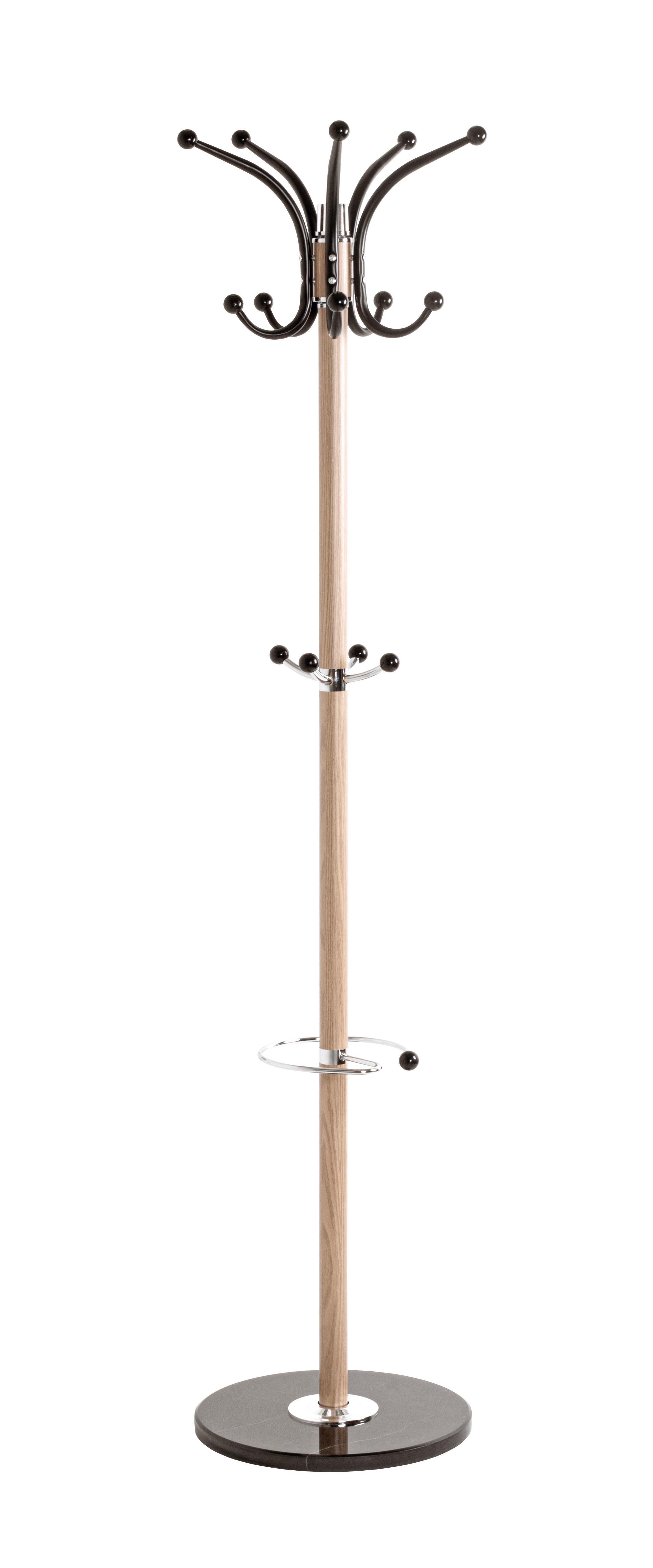 Kleiderständer Mucki in Schwarz/Eichefarben - Eichefarben/Schwarz, MODERN, Stein/Metall (39/171cm) - Mömax