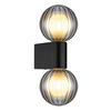 Badezimmer-Wandleuchte Ander Schwarz max. 10 Watt - Schwarz, KONVENTIONELL, Glas/Metall (26,5/10/12cm) - Globo