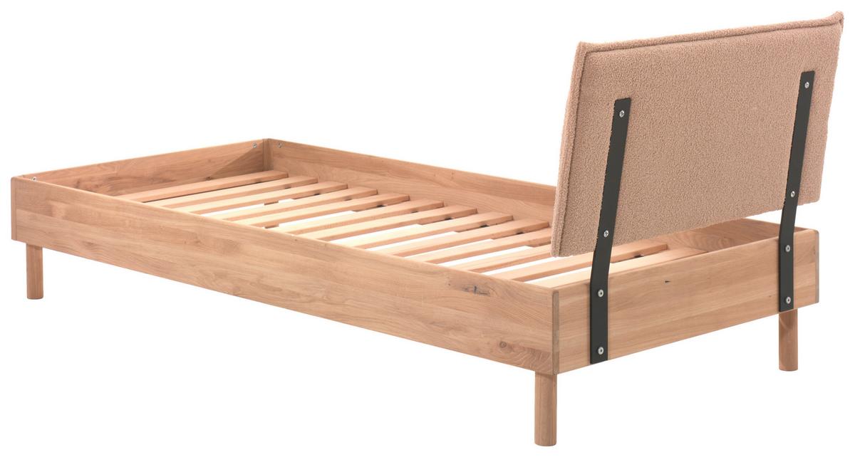 Bett FORREST Naturfarben ca. 90x200 cm Echtholz Eiche - Eichefarben/Beige, MODERN, Holz/Textil (90/200cm) - Vipack