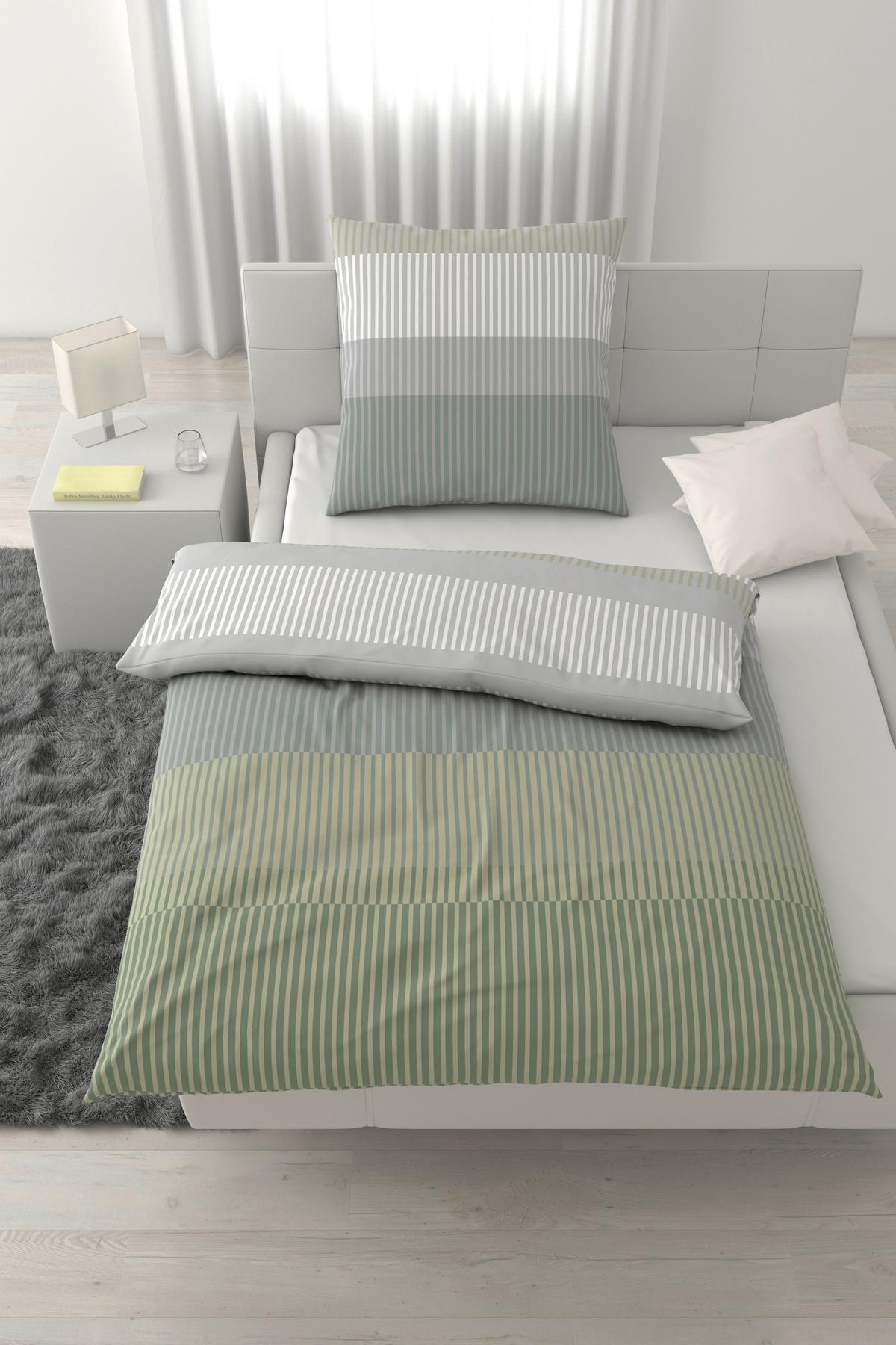 Bettwäsche Hannes Grün ca. 135x200cm - Grün, Textil (135/200cm) - Mömax