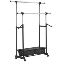 Stalak Za Odjeću Cuba 2 - boje kroma/crna, Moderno, metal/plastika (92-143/116-176/44cm) - Modern Living