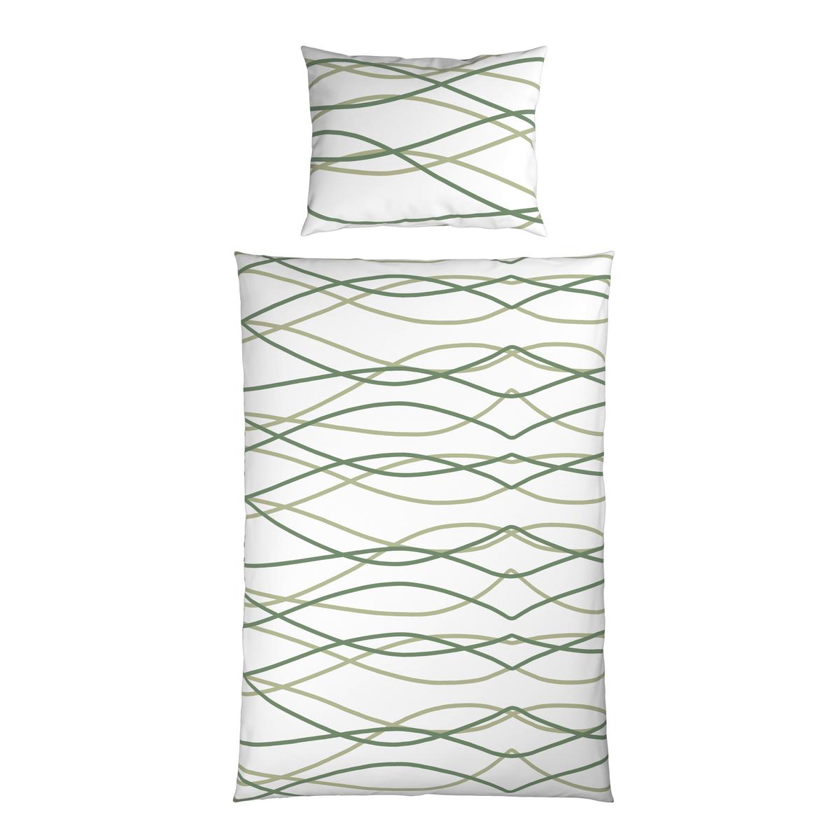Posteljnina Welle - bela/svetlo zelena, Moderno, tekstil (140/200cm) - Mömax