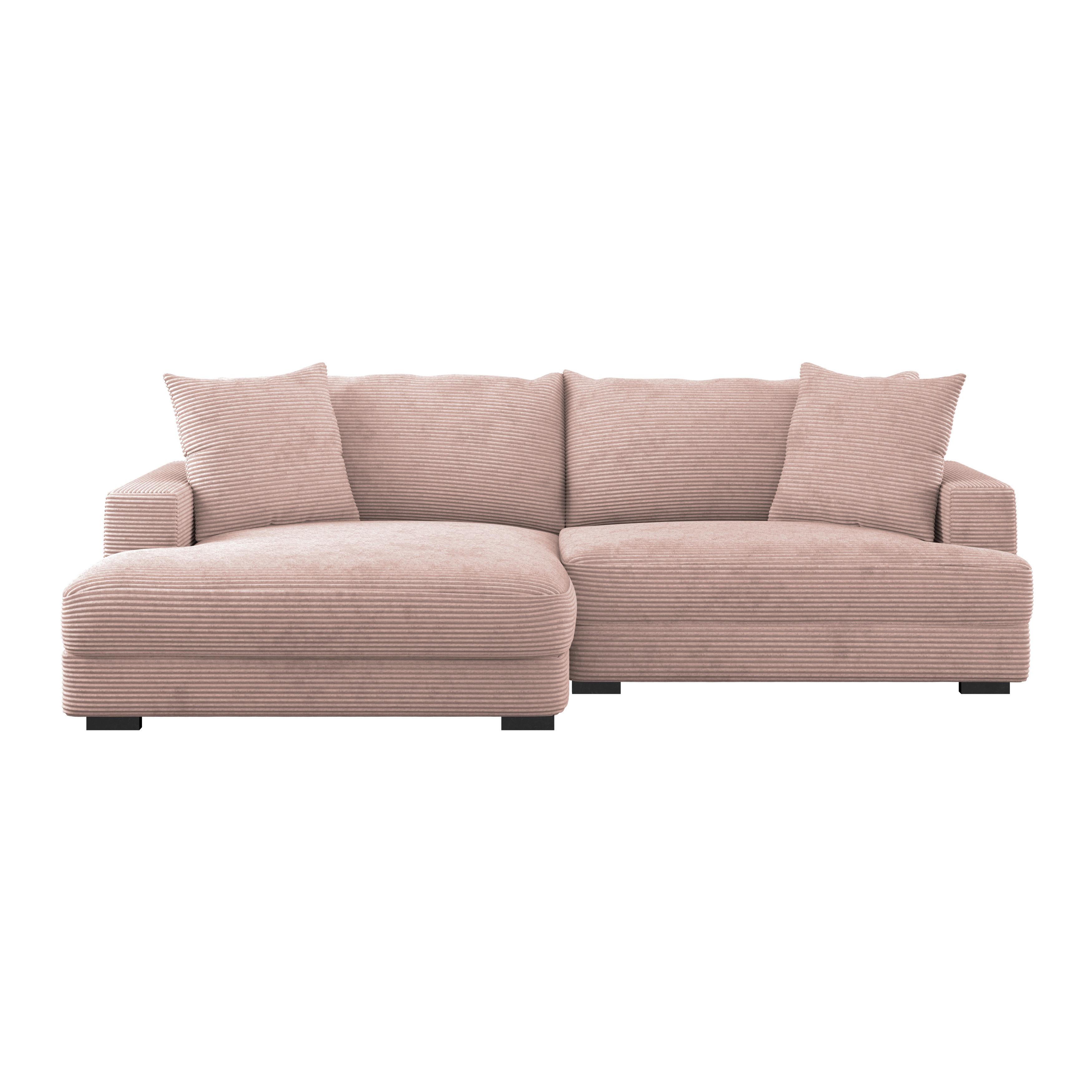 Kutna Garnitura Pelle - ružičasta/crna, Moderno, tekstil (180/265cm) - Modern Living