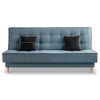 Schlafsofa Bono Blau - Blau/Hellbraun, Basics, Holz/Textil (199/91/91cm) - MID.YOU