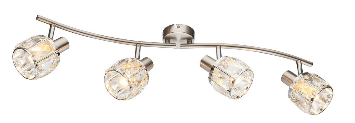 Strahler Kris in Nickelfarben max. 40 Watt - Design, Glas/Metall (70/31,5/18cm) - Globo