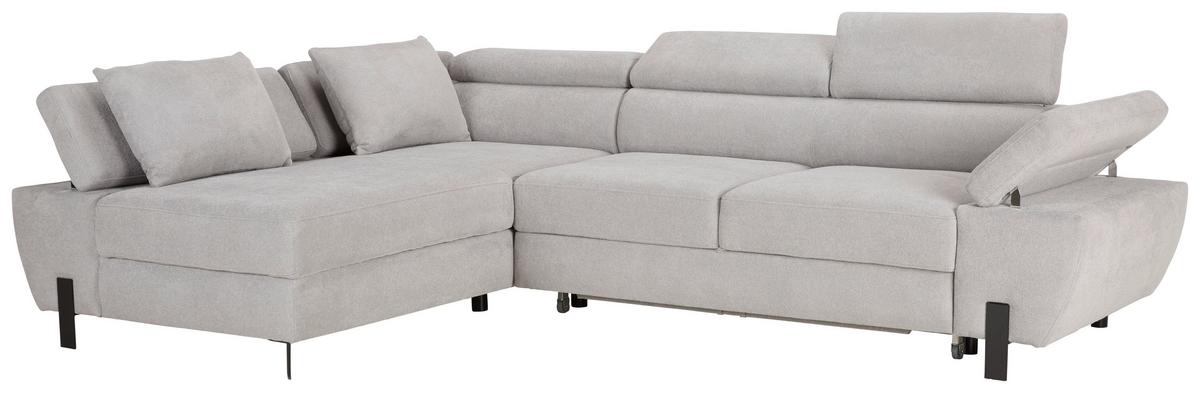 Sedežna Garnitura Molina Mini, Z Ležiščem - črna/svetlo siva, Moderno, kovina/tekstil (189/277cm) - Premium Living